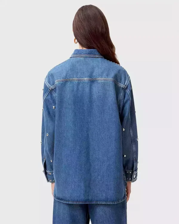Denim studded shirt