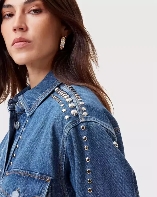 Denim studded shirt
