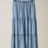 Denim tiered skirt