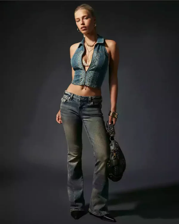 Denim vest tops Denim vest tops