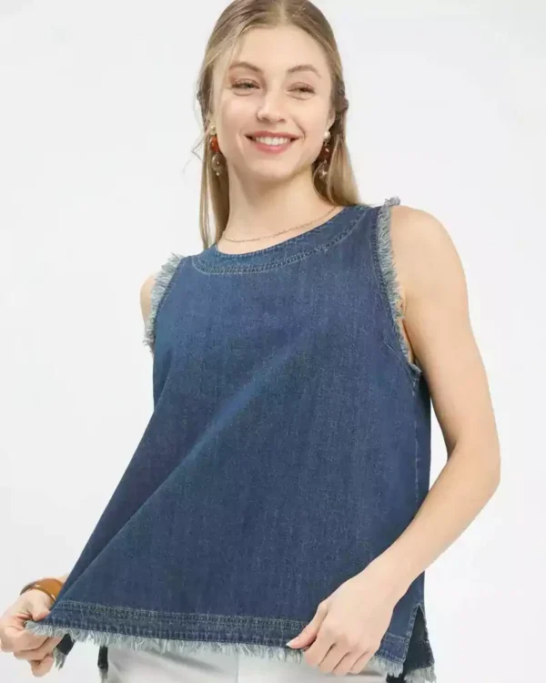 Denim western vest