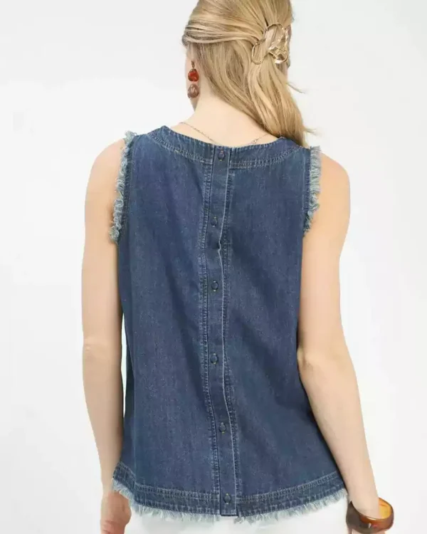 Denim western vest