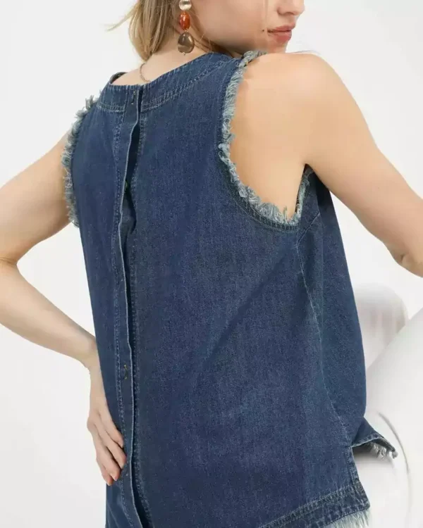Denim western vest