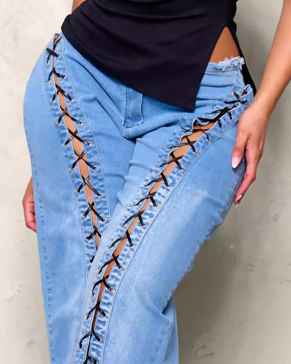 Dest soft denim wide leg jeans