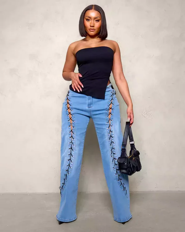 Dest soft denim wide leg jeans