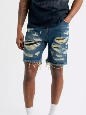 Distressed denim cut off shorts Distressed denim cut off shorts