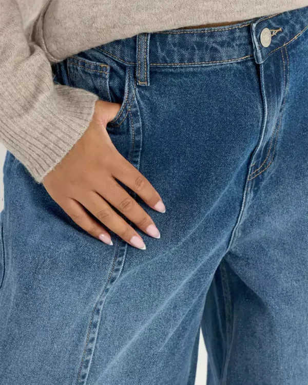 Dlue denim wide leg jeans