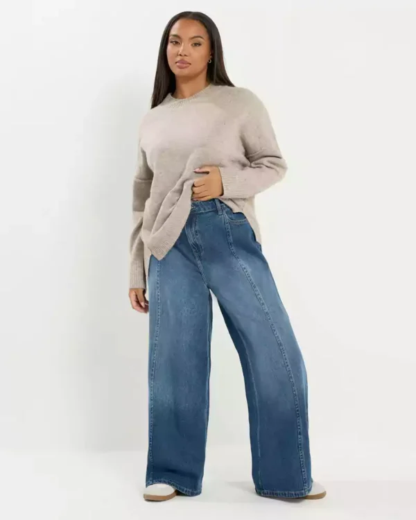 Dlue denim wide leg jeans