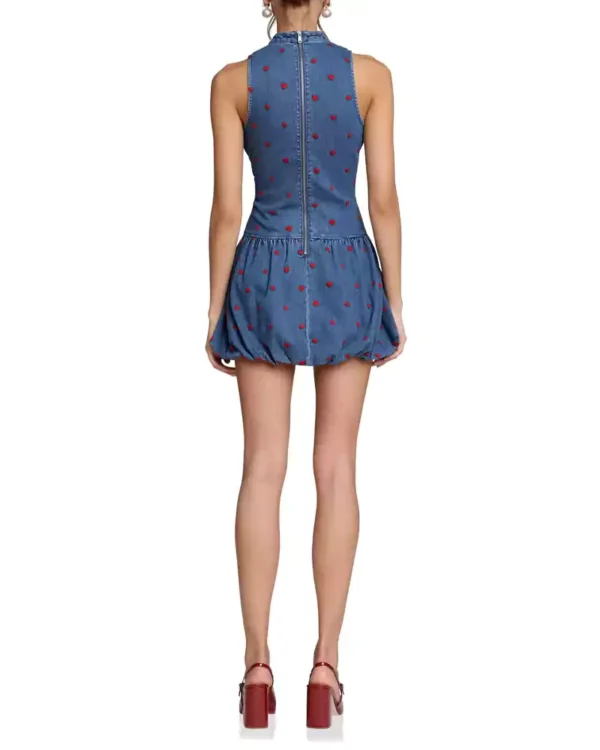 Embroidered denim dress wome