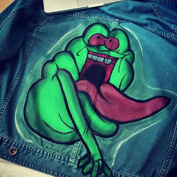 Who you going to call…. Ghostbusters! We made this cool glow in the dark customised jacket, and yes Slimer did glow! We can paint anything, try us.