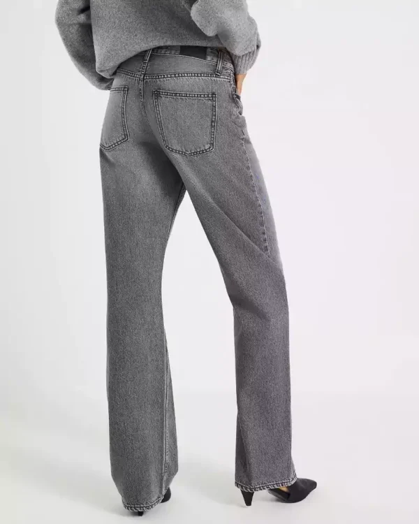 Grey denim jeans straight fit