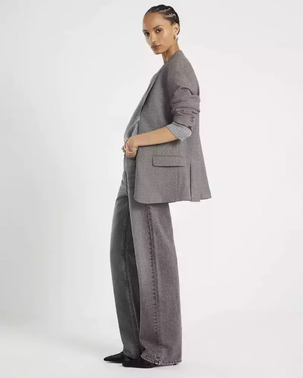 Grey denim jeans straight fit