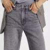 Grey denim jeans straight fit