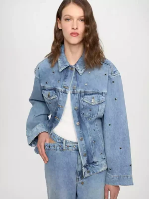 Light blue denim jacket women