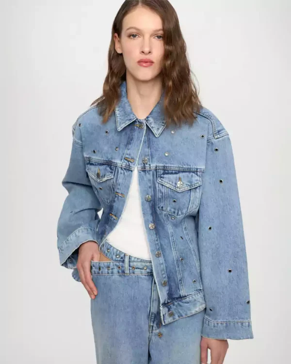 Light blue denim jacket women