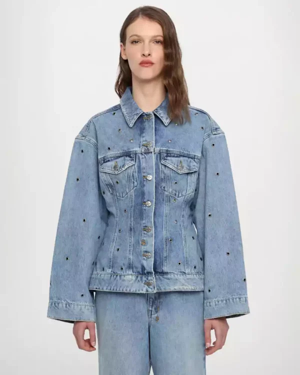 Light blue denim jacket women