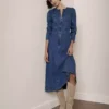 Long sleeve denim maxi dress