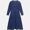 Long sleeve denim maxi dress