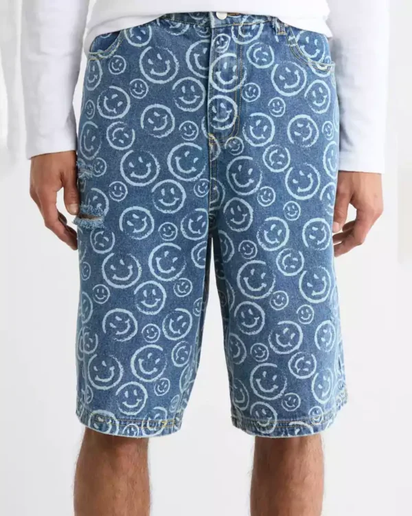 Mens long denim shorts