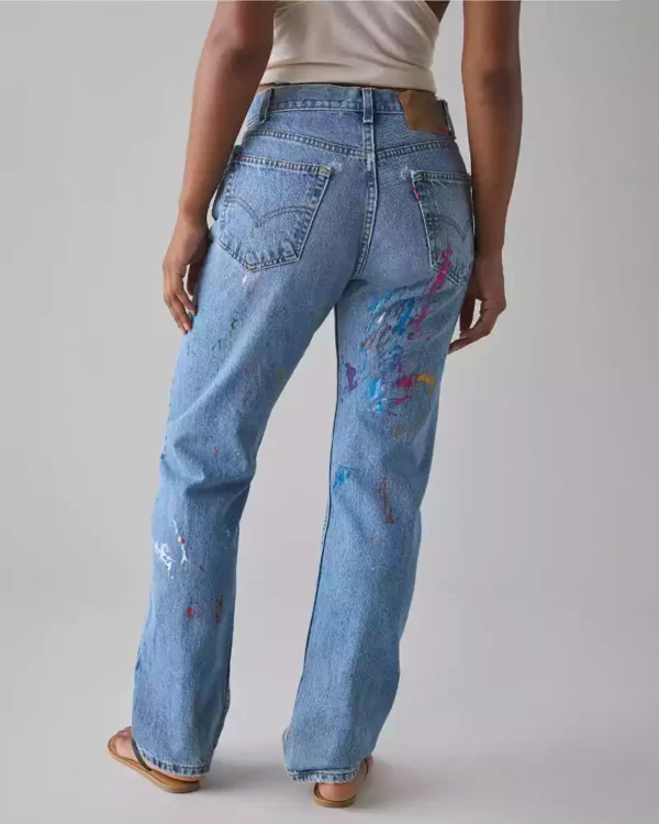 Paint splatter denim jeans