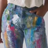 Paint splatter denim jeans