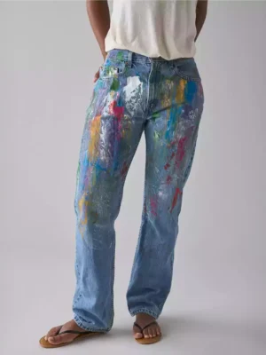 Paint splatter denim jeans Paint splatter denim jeans
