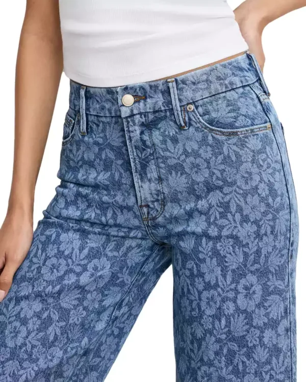 Patterned denim jeans