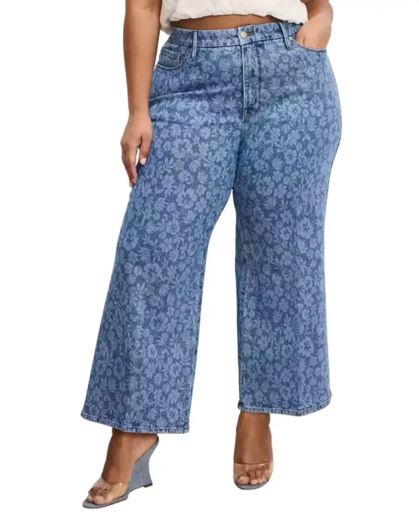 Patterned denim jeans