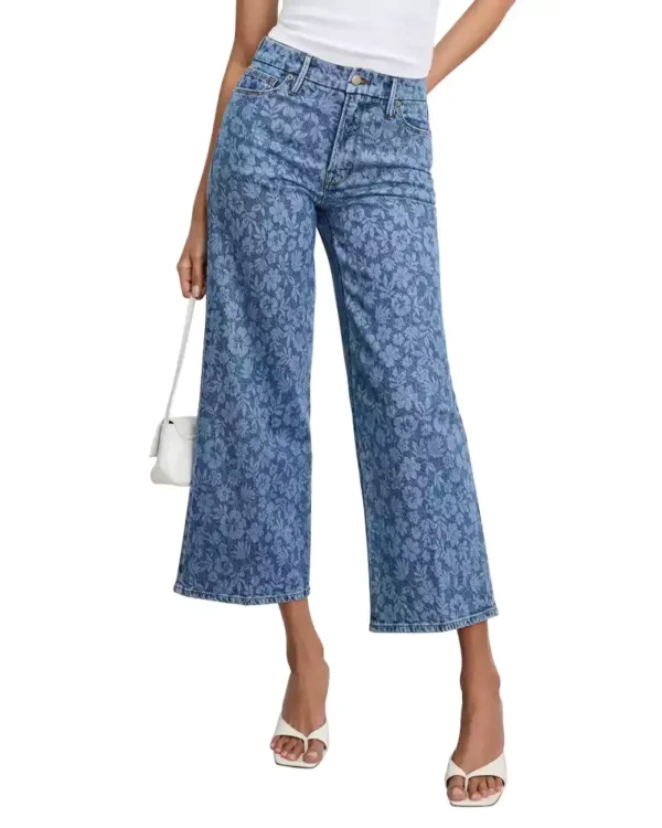 Patterned denim jeans
