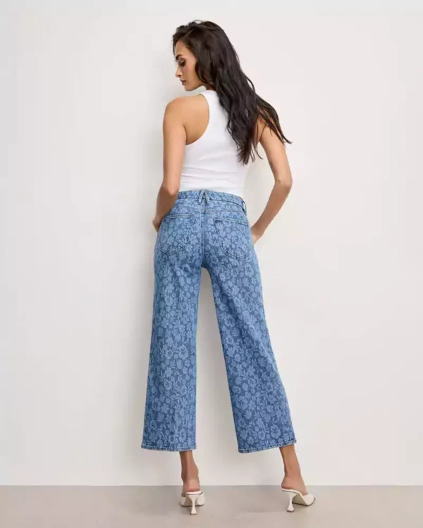 Patterned denim jeans