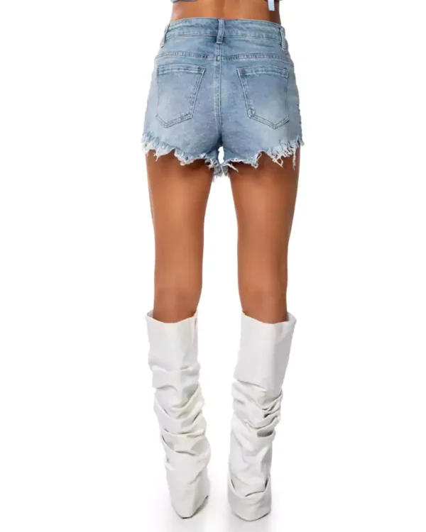 Rhinestone denim shorts
