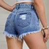 Ripped denim shorts