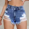 Ripped denim shorts