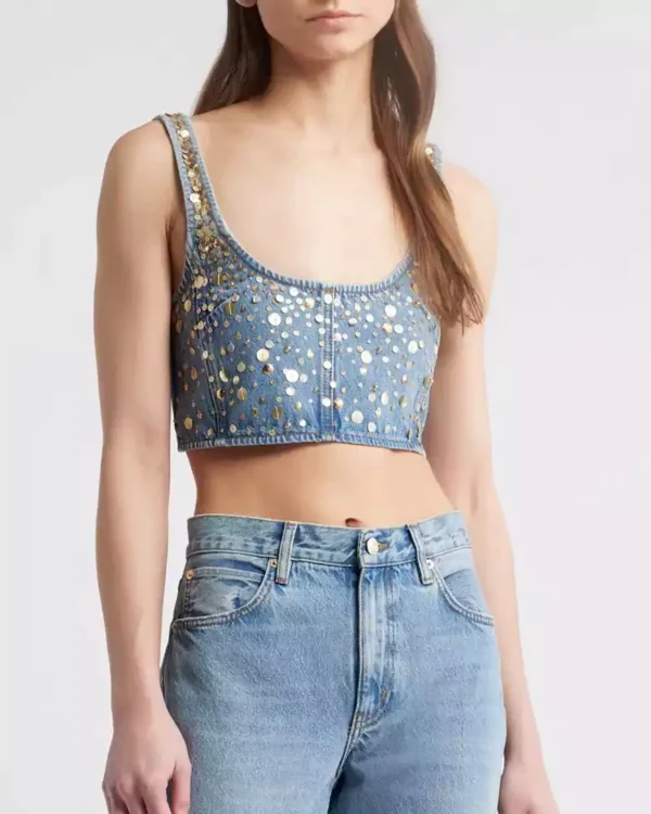 Sequin denim