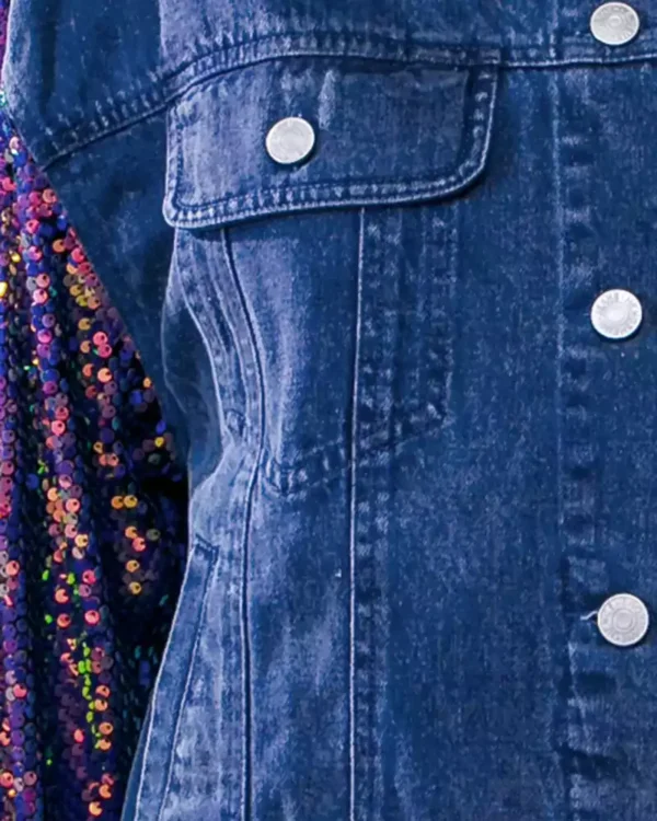 Sequin denim jacket
