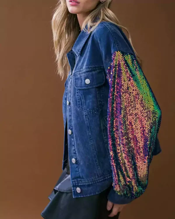 Sequin denim jacket