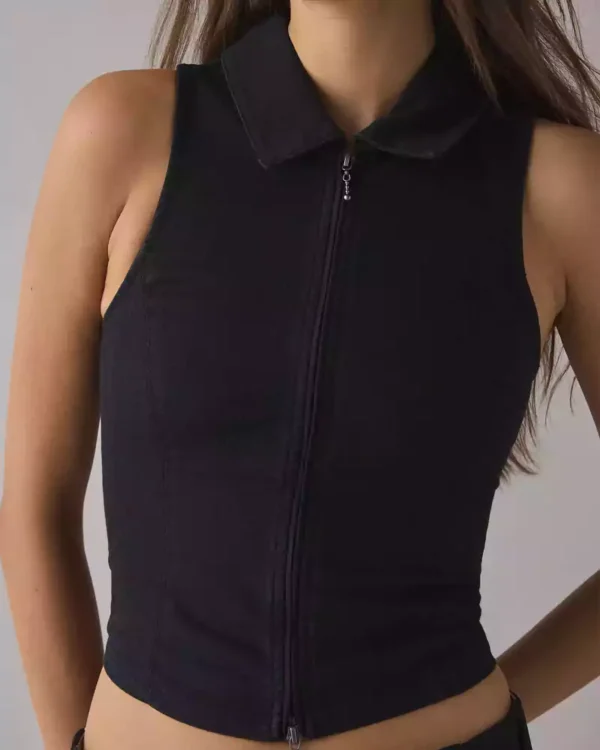 Sleeveless denim top womens