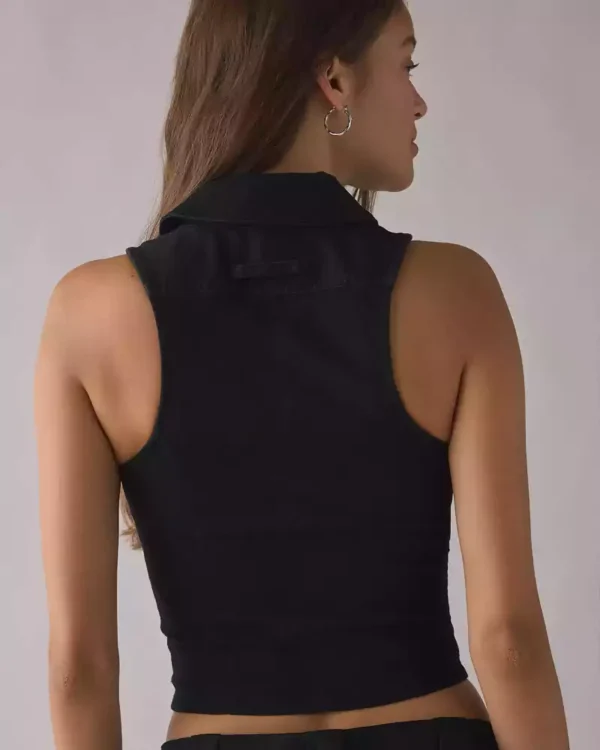 Sleeveless denim top womens