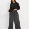 Soft denim wide leg jeans