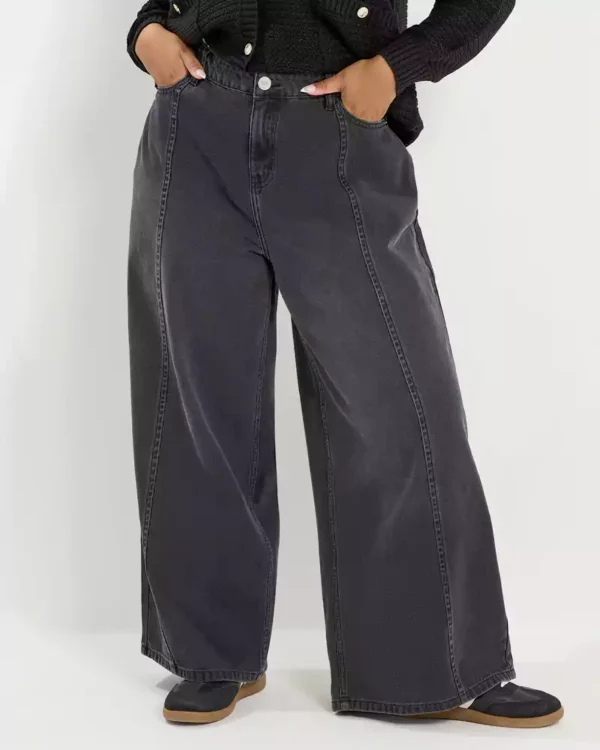 Soft denim wide leg jeans