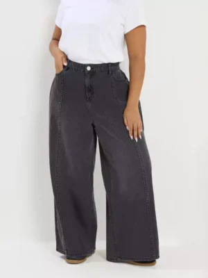 Soft denim wide leg jeans