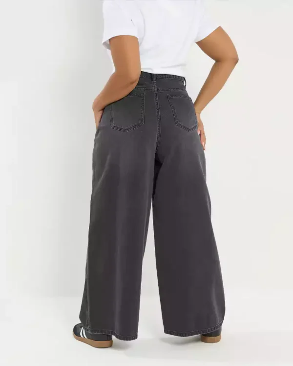 Soft denim wide leg jeans
