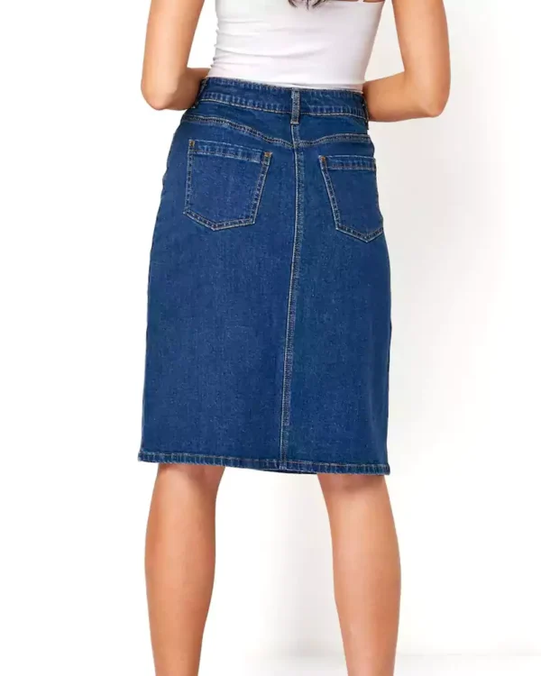 Stretch denim skirt