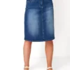 Stretch denim skirt