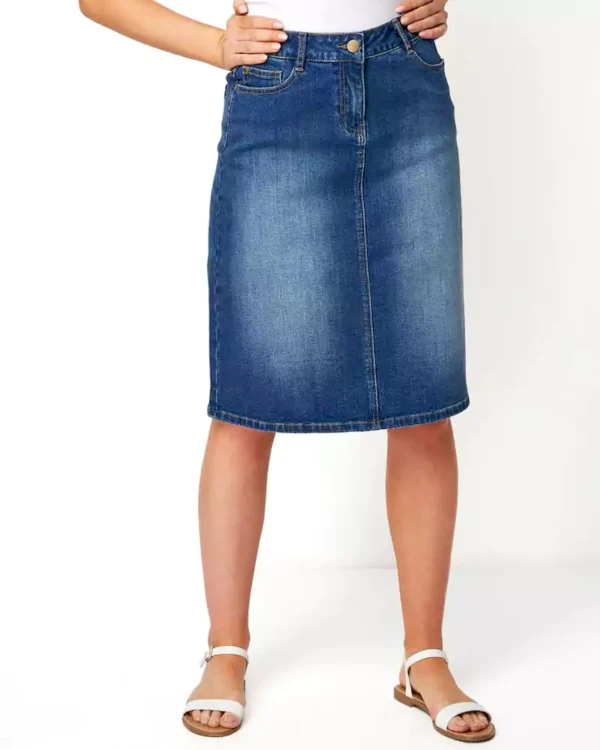 Stretch denim skirt