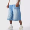 Vivid blue denim for men jorts