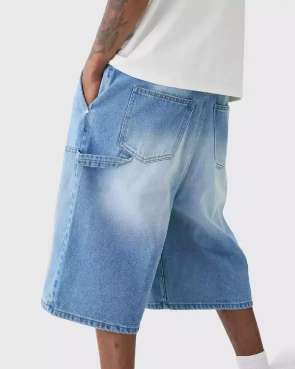 Vivid blue denim for men jorts