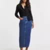 Womens denim maxi skirt
