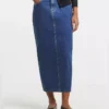 Womens denim maxi skirt