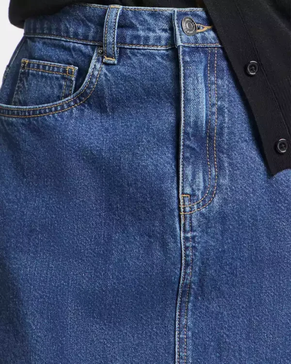 Womens denim maxi skirt